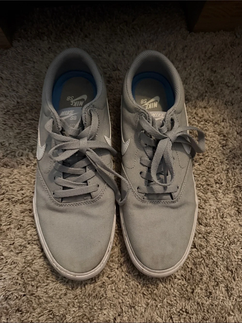 Nike Gray Canvas Low-Top Sneakers